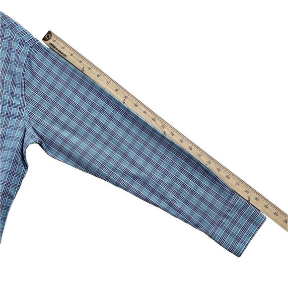 Peter Millar Grier Performance Glen Plaid Woven Shirt Medium - Picture 6 of 8